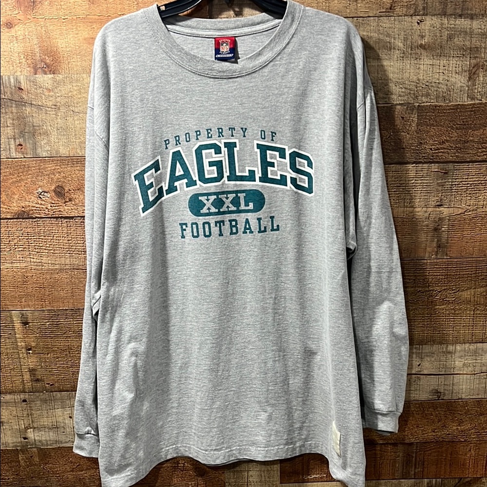 Reebok NFL Eagles Gray vintage Long Sleeve Tee men's XL